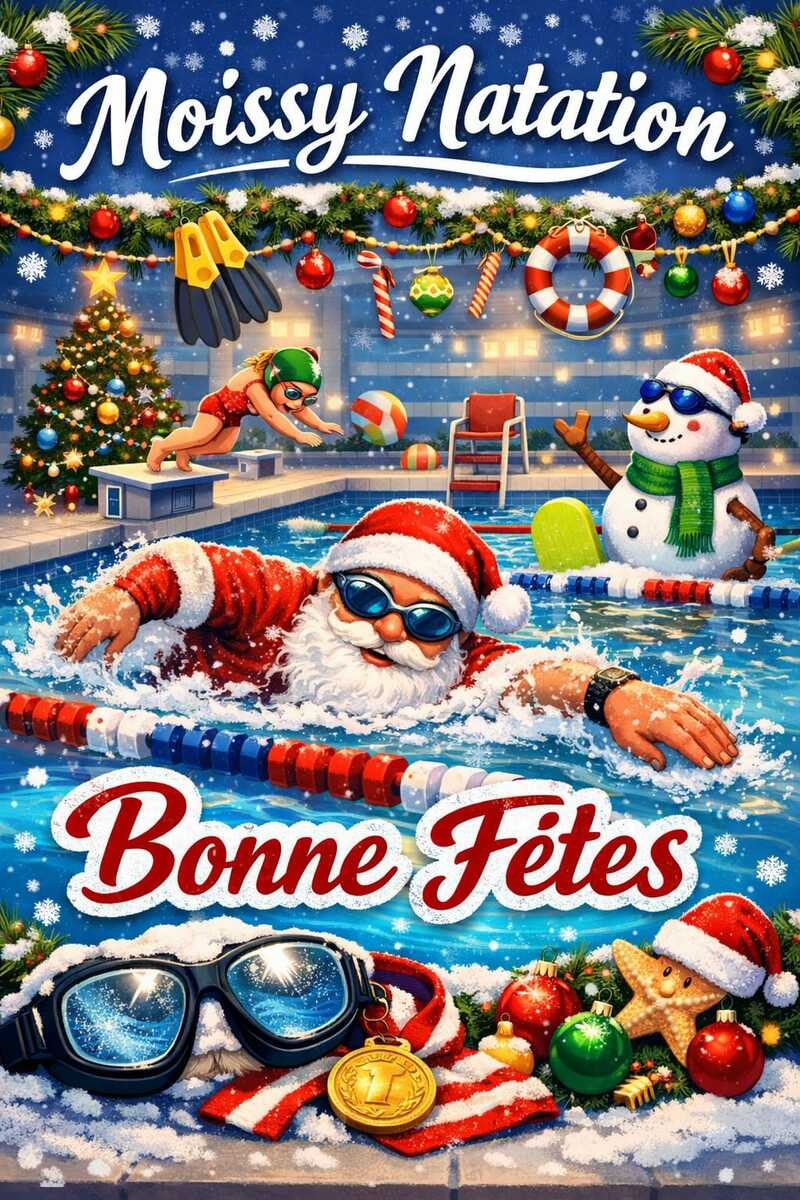 🎄✨ L’équipe Moissy Natation et vos entraîneurs adoré(e)s vous souhaitent de merveilleuses fêtes ! 🏊‍♂️