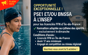 đ FLASH INFO â Formation PSE1 & BNSSA Ă lâINSEP pour les licenciĂ©s FFN Ăle-de-France !