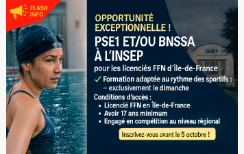 🆕 FLASH INFO – Formation PSE1 & BNSSA à l’INSEP pour les licenciés FFN Île-de-France !